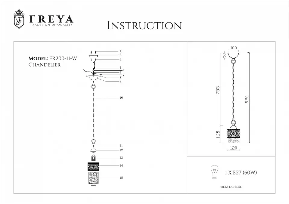 Подвесной светильник Freya Teofilo FR2200-PL-01-WG 3_MY_FR2200-PL-01-WG.webp big