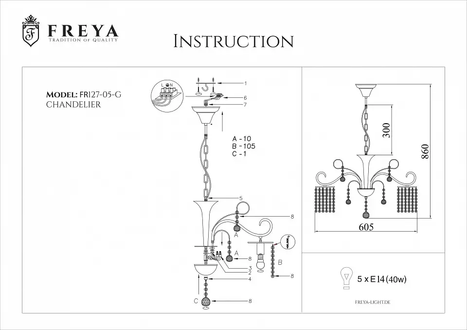 Подвесная люстра Freya Leona FR1127-PL-05-G 4_MY_FR1127-PL-05-G.webp big