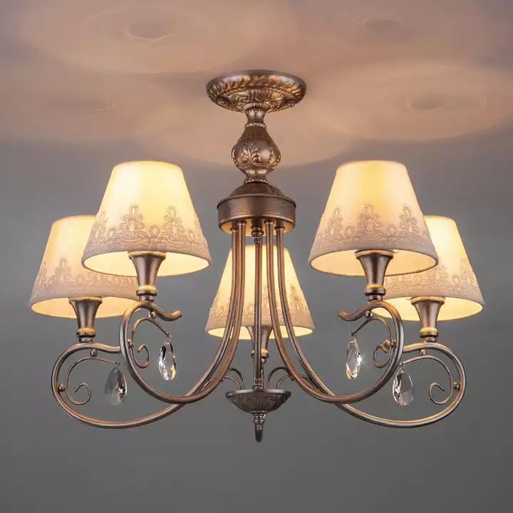 Люстра на штанге Eurosvet Incanto 60069/5 серебро 1_EV_83400.webp big
