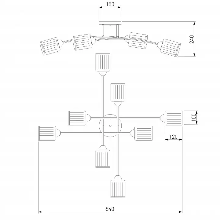 Люстра на штанге Eurosvet Ruby 30125/8 хром 3_EV_83483.webp big