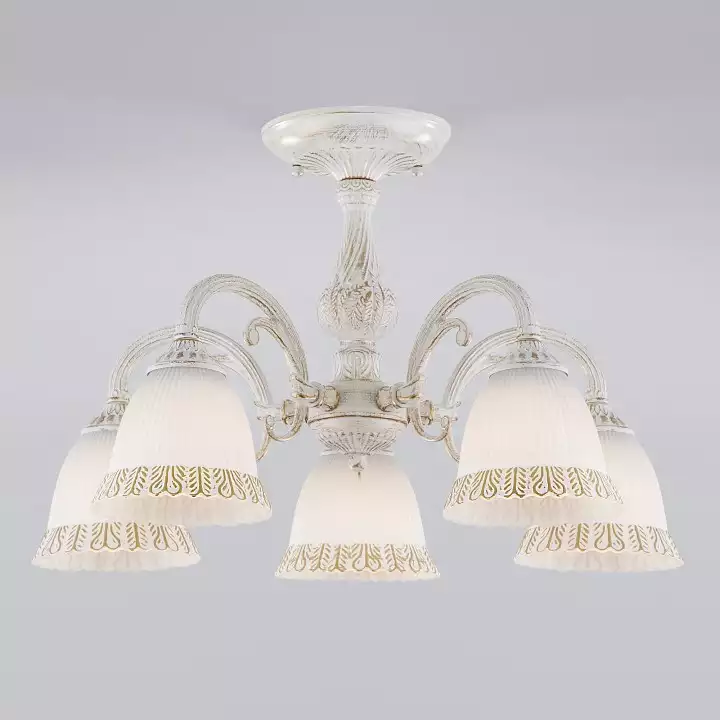 Люстра на штанге Eurosvet Campina 60107/5 белый с золотом 0_EV_a045771.webp big