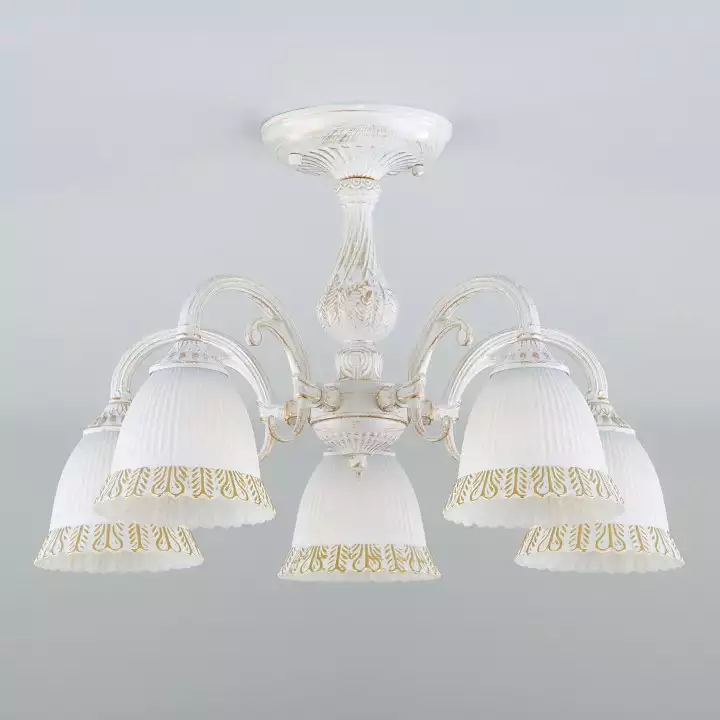 Люстра на штанге Eurosvet Campina 60107/5 белый с золотом 1_EV_a045771.webp big