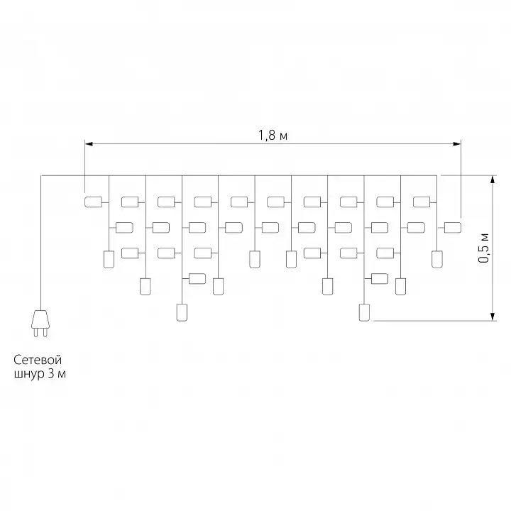 Бахрома световая Eurosvet 100-001 100-001 белый 4_EV_a044082.webp big