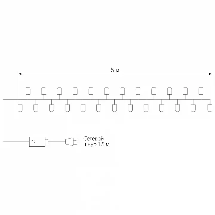 Гирлянда Нить Eurosvet 400-001 400-001 мульти 6_EV_a044096.webp big