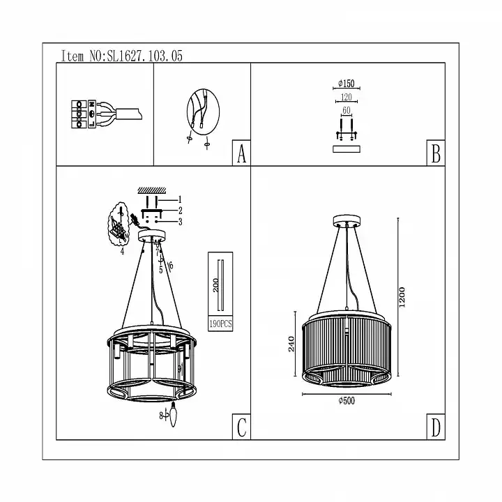 Подвесная люстра ST-Luce Velletri SL1627.103.05 4_SL1627.103.05.webp big