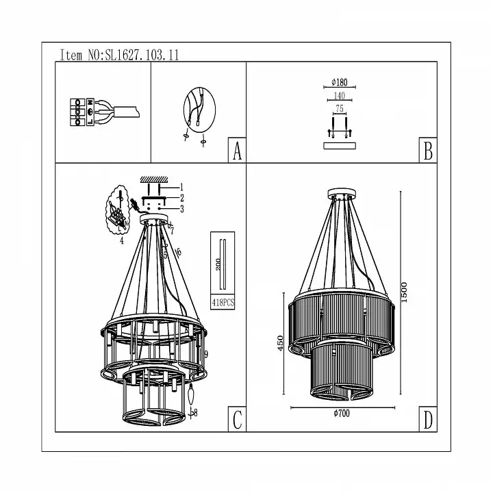 Подвесная люстра ST-Luce Velletri SL1627.103.11 4_SL1627.103.11.webp big