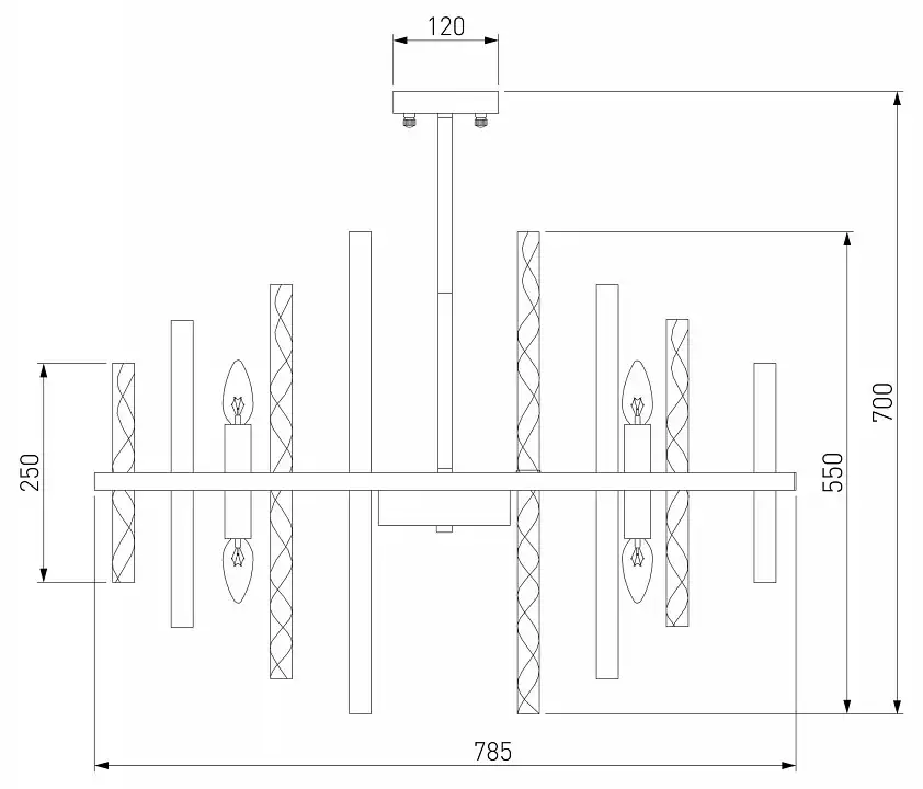 Люстра на штанге Bogates Hollis 368/12 Smart 2_EV_a058719.webp big