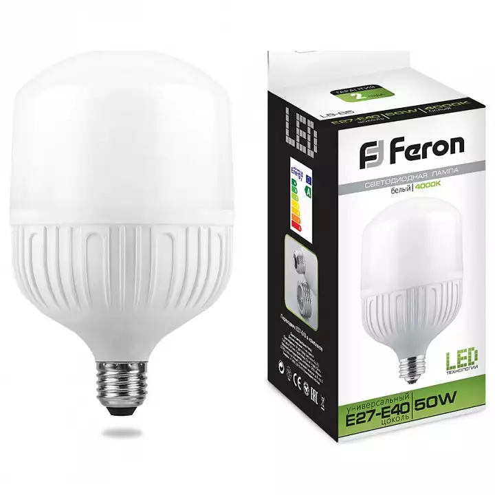 Лампа светодиодная Feron Saffit LB-65 E27-E40 50Вт 6400K 25539 0_FE_25539.webp big