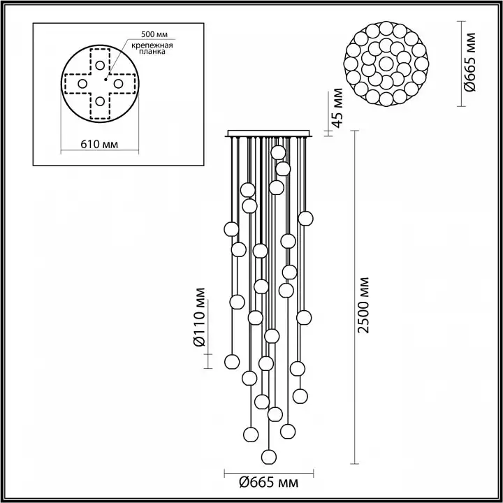 Накладной светильник Odeon Light Crystal 1 5008/120L 4_OD_5008_120L.webp big