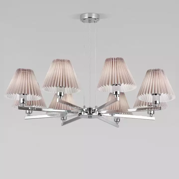 Подвесная люстра Eurosvet Peony 60136/8 хром/серый 0_EV_a059039.webp big