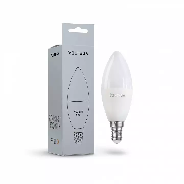 Лампа светодиодная с управлением через Wi-Fi Voltega Wi-Fi bulbs E14 5Вт 2700-6500K 2427 2_VG-C37E14cct-WIFI-5W.webp big
