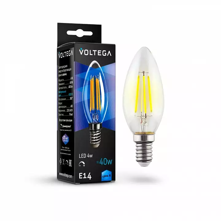 Лампа светодиодная Voltega Candle dim 5W E14 5Вт 4000K 8461 1_VG10-C1E14cold5W-FD.webp big