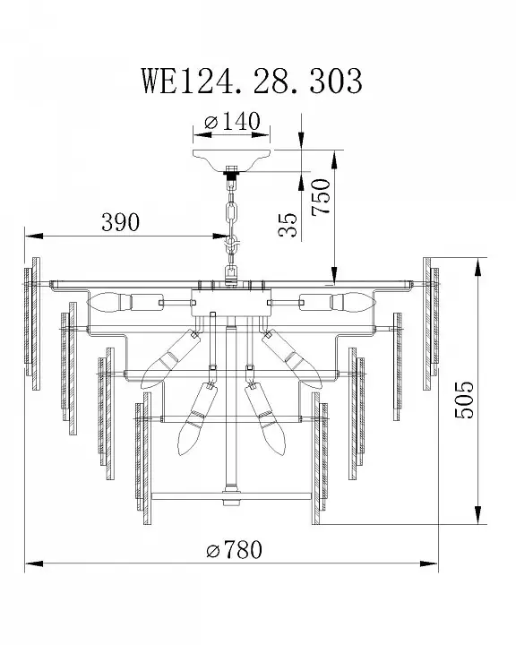 Подвесной светильник Wertmark Agati WE124.28.303 2_WE124.28.303.webp big