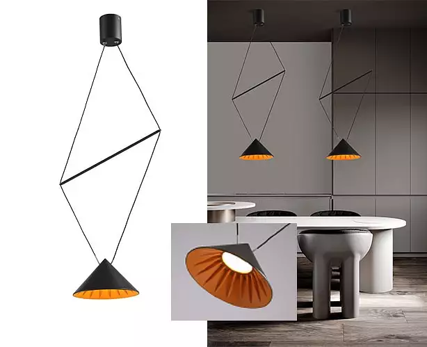 Подвесной светильник Italline IT03-1429 IT03-1430 black/orange 1_ITLN_IT03-1430_black_orange.webp big