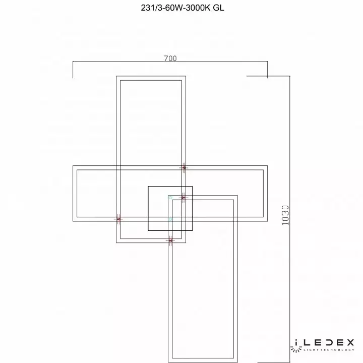 Потолочная люстра iLedex Grace 231/3-60W-3000K GL 1_iLed_231-3-60W-3000K_GL.webp big