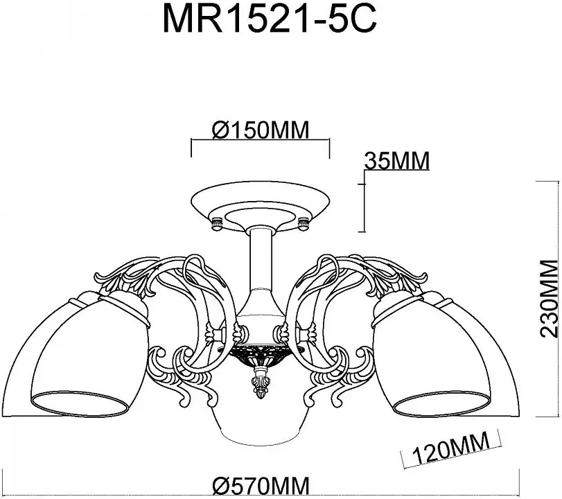 Люстра на штанге MyFar Biene MR1521-5C 5_MFR_MR1521-5C.webp big