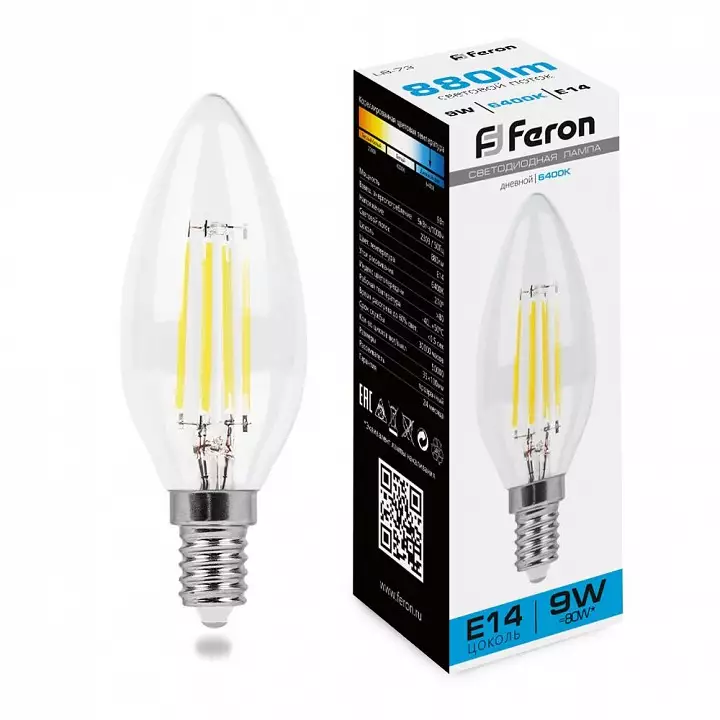 Лампа светодиодная Feron LB-73 E14 9Вт 6400K 38229 0_FE_38229.webp big