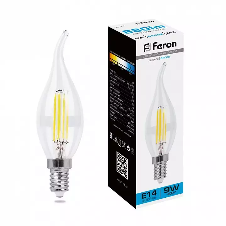 Лампа светодиодная Feron LB-74 E14 9Вт 6400K 38235 0_FE_38235.webp big