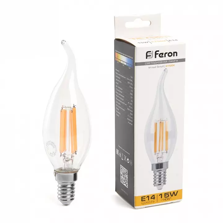 Лампа светодиодная Feron LB-718 E14 15Вт 2700K 38261 2_FE_38261.webp big