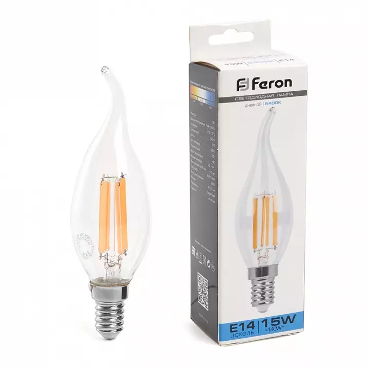 Лампа светодиодная Feron LB-718 E14 15Вт 6400K 38264 2_FE_38264.webp big