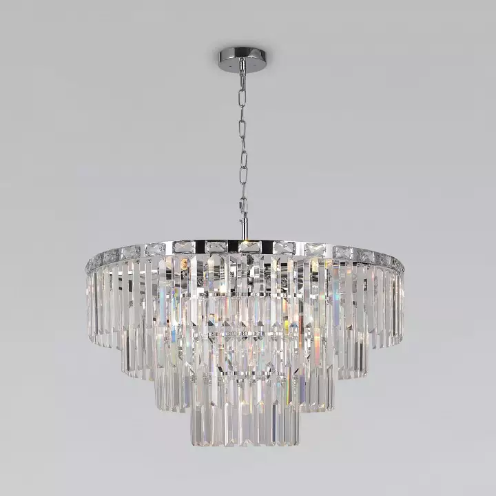 Подвесная люстра Eurosvet Elegante 10130/10 хром/прозрачный хрусталь Strotskis 0_EV_a060641.webp big