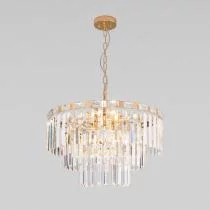 Подвесная люстра Eurosvet Elegante 10130/8 золото/прозрачный хрусталь Strotskis 1_EV_a060644.webp small