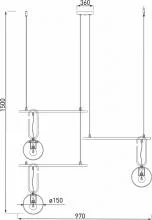Подвесная люстра Eurosvet Riche 70143/3 черный 4_EV_a060839.webp small