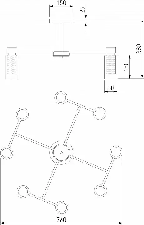 Люстра на штанге Eurosvet Amado 70115/8 белый 2_EV_a061529.webp big