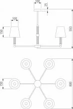 Люстра на штанге Eurosvet Conso 60145/6 латунь 1_EV_a061950.webp small