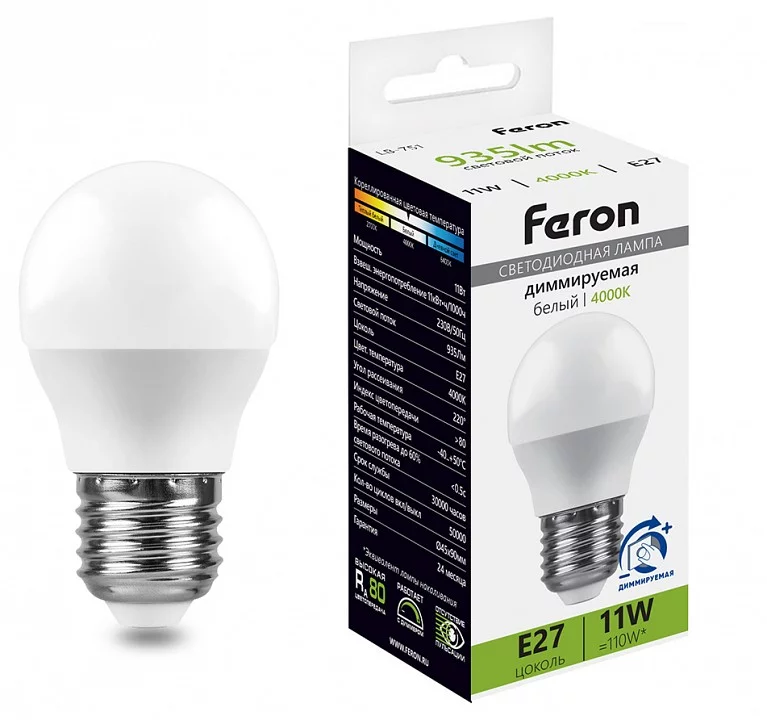 Лампа светодиодная Feron LB-751 E27 11Вт 4000K 51059 0_FE_51059.webp big