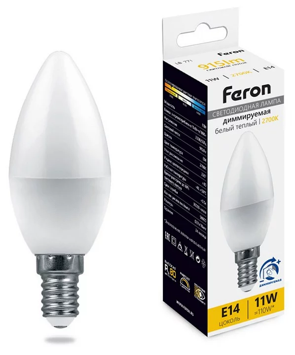 Лампа светодиодная Feron LB-771 E14 11Вт 2700K 51055 0_FE_51055.webp big
