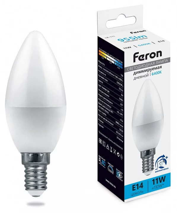 Лампа светодиодная Feron LB-771 E14 11Вт 6400K 51057 0_FE_51057.webp big