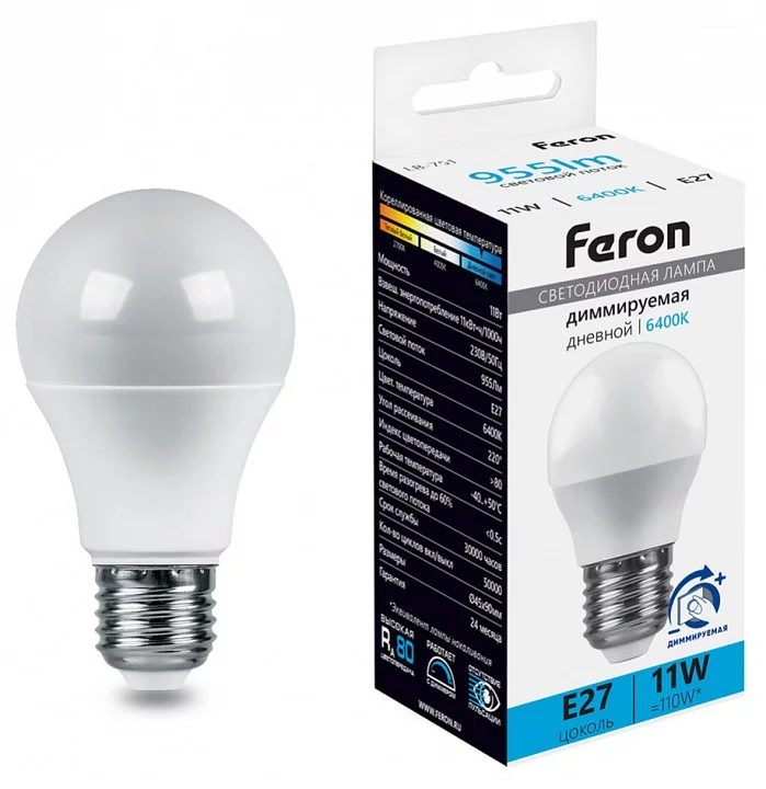 Лампа светодиодная Feron LB-751 E27 11Вт 6400K 51060 0_FE_51060.webp big