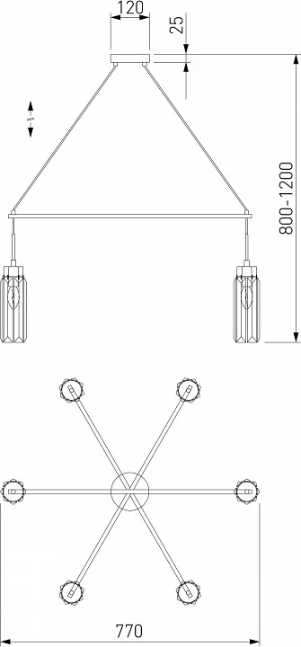 Подвесная люстра Eurosvet Gilian 60163/6 латунь 3_EV_a065757.webp big