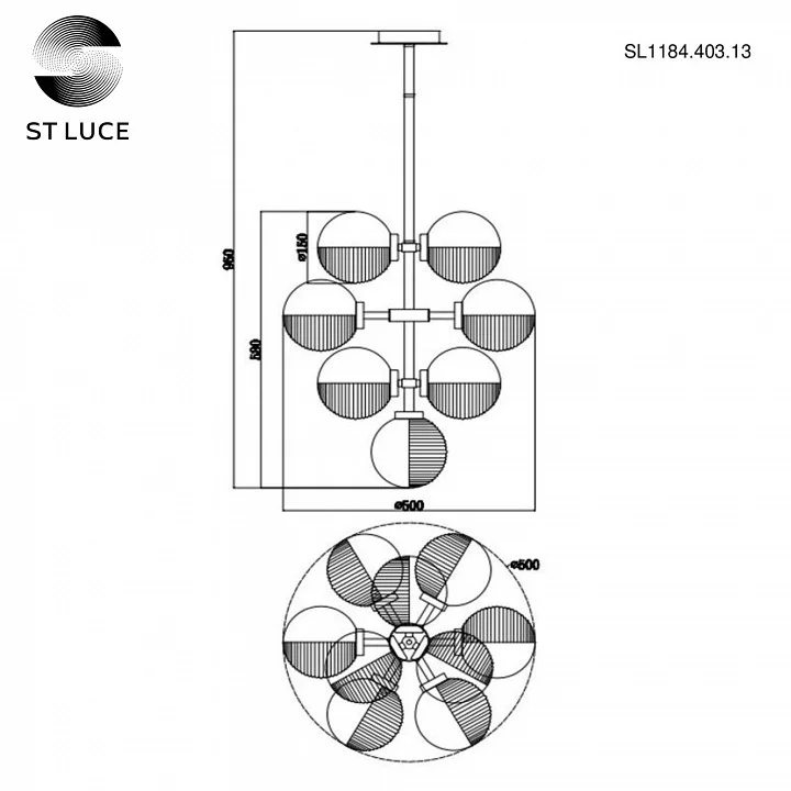 Люстра на штанге ST-Luce Todo SL1184.403.13 4_SL1184.403.13.webp big