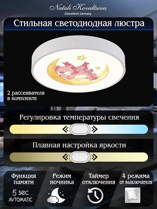 Накладной светильник Natali Kovaltseva Kids INNOVATION STYLE 83122 4_KVL_44188.webp big