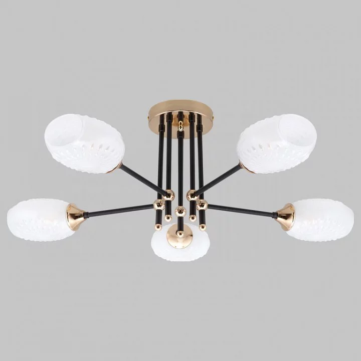 Люстра на штанге Imex MD.4144 MD.4144-5-S-BK+FGD 0_IMX_MD.4144-5-S-BK_FGD.webp big