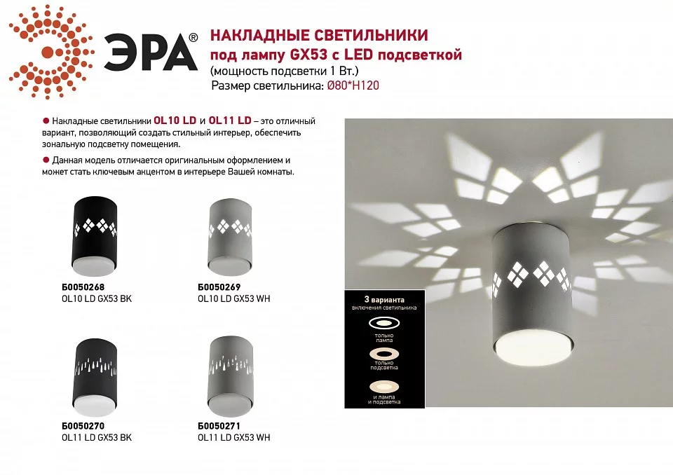 Накладной светильник Эра OL10 Б0050269 2_ER_B0050269.webp big