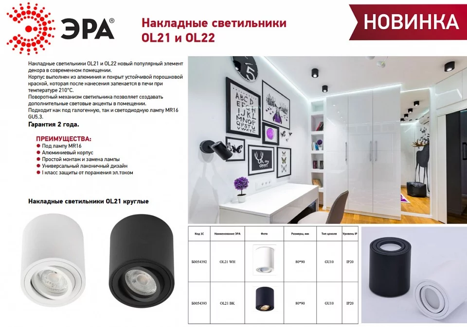 Накладной светильник Эра OL21 BK Б0054393 1_ER_B0054393.webp big