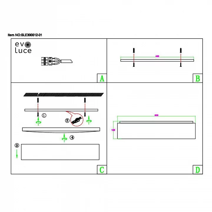 Накладной светильник EVOLUCE Brescia SLE300512-01 2_EVO_SLE300512-01.webp big