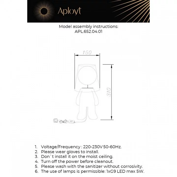 Настольная лампа декоративная Aployt Kosett APL.652.04.01 1_AP_APL.652.04.01.webp big