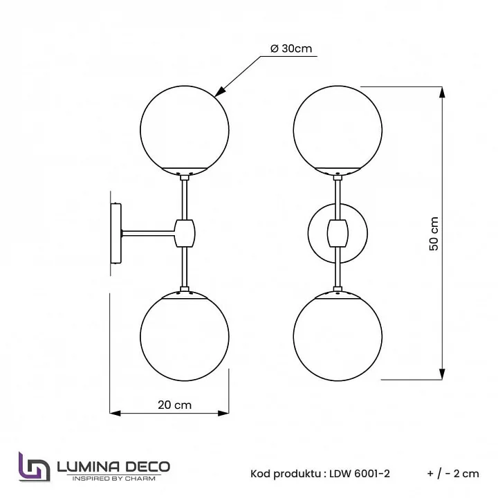 Бра LUMINA DECO Zodiak LDW 6001-2 BK+WT 3_LMD_LDW_6001-2_BK_WT.webp big