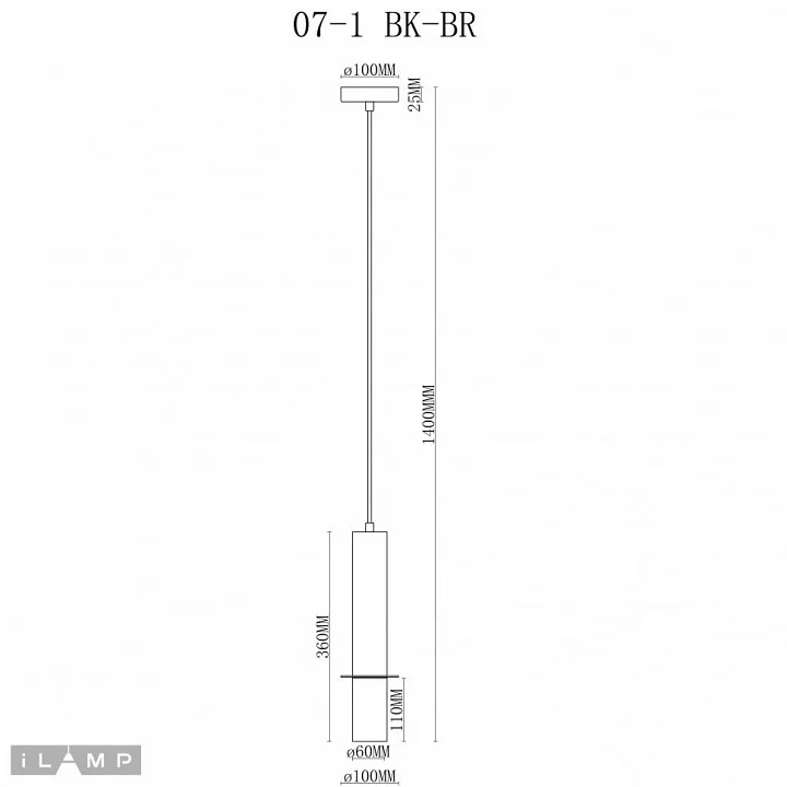 Подвесной светильник iLamp Lofty 10705-1 BK-BR 2_La_10705-1_BK-BR.webp big