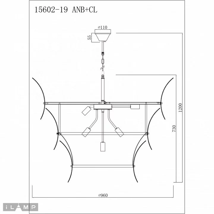 Подвесной светильник iLamp Gramercy 15602-19 ANB+CL 2_La_15602-19_ANB_CL.webp big