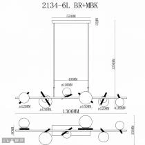 Подвесной светильник iLamp Golden 2134-6L BR+MBK 2_La_2134-6L_BR_MBK.webp small
