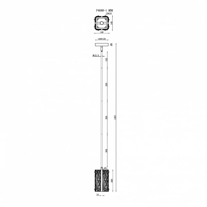 Светильник на штанге iLamp Panorama P4688-1 MBK 1_La_P4688-1_MBK.webp big