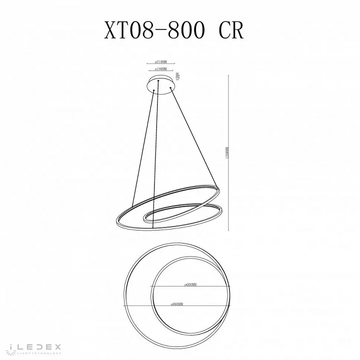 Подвесной светильник iLedex Axis XT08-D800 CR 2_iLed_XT08-D800_CR.webp big