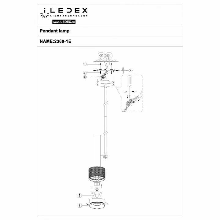 Светильник на штанге iLedex Delta 2361-1 BK+BR 4_La_2361-1_BK_BR.webp big