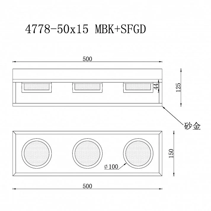 Накладной светильник iLedex Link 4778-50x15 MBK+SGD 1_La_4778-50x15_MBK_SGD.webp big