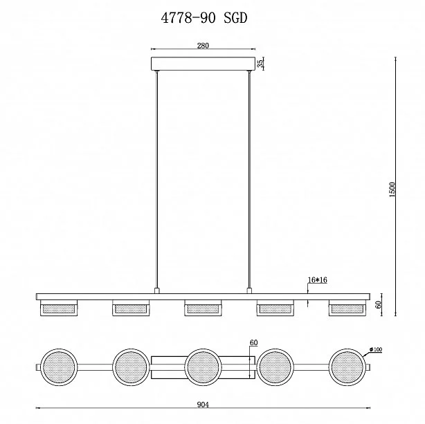 Подвесной светильник iLedex Link 4778-90 MBK+SGD 2_La_4778-90_MBK_SGD.webp big